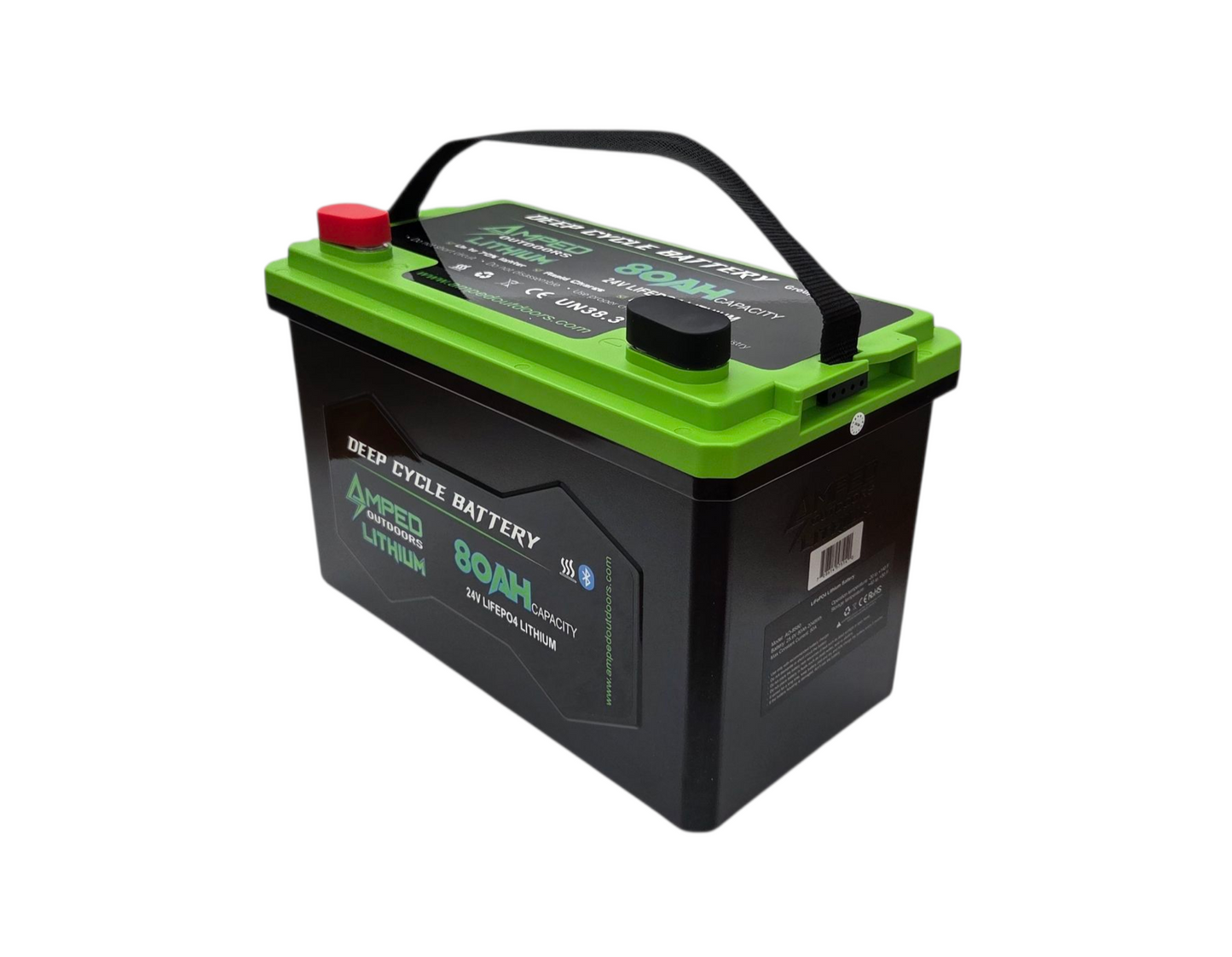 24V 80Ah Trolling Motor Lithium Battery (LiFePO4) - Bluetooth - IP67 Waterproof - Heated