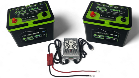 24V 100Ah Trolling Motor Lithium Battery Bundle - Bluetooth - Heated - 24V 10A Charger