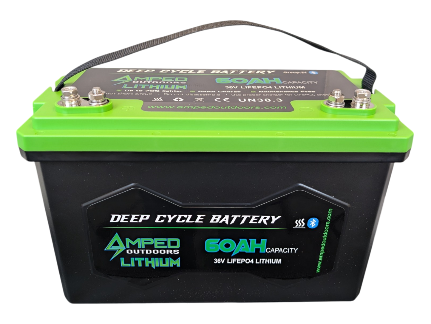 36V 60Ah Trolling Motor Lithium Battery (LiFePO4) - Bluetooth - IP67 Waterproof - Heated