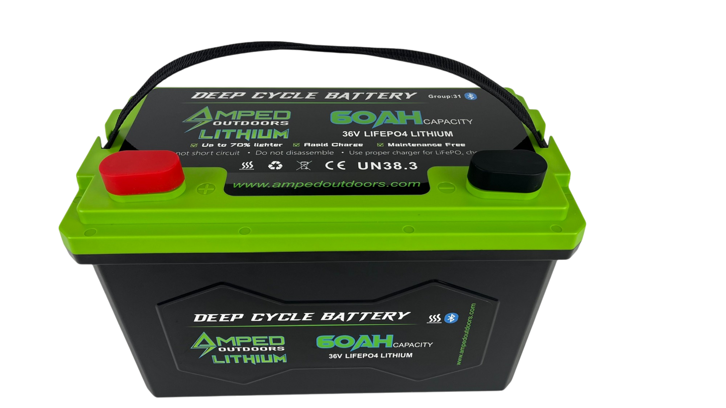 36V 60Ah Trolling Motor Lithium Battery (LiFePO4) - Bluetooth - IP67 Waterproof - Heated