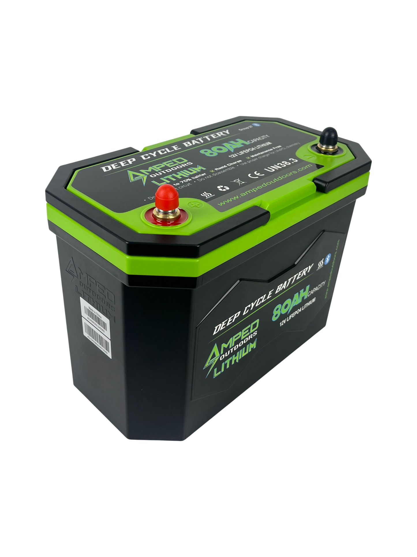80Ah Lithium Battery (LiFePO4) 12.8V - Bluetooth - IP67 Waterproof - Heated